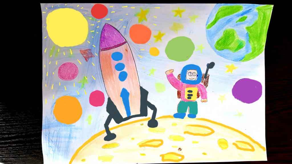 Выставляем работы ребят на конкурс "Все мы космонавты!". Празднуем День космонавтики - 12 апреля!
